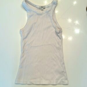 AGOLDE white ribbed tank top size small